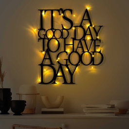 Wallity Its A Good Day To Have A Good Day 187 - Accesorio de Pared Metálico con LED